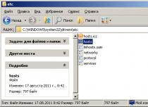 Содержимое файла hosts Windows 7 и файл host